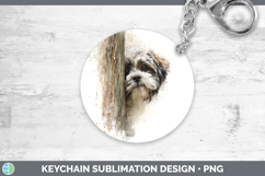 GorgeousDogs 01 Tree Peek Keychain design.