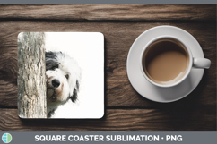 GorgeousDogs 01 Tree Peek Square Coaster design.