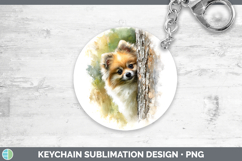 GorgeousDogs 01 Tree Peek Keychain design.