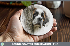 GorgeousDogs 01 Tree Peek Round Coaster design.