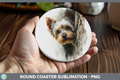 GorgeousDogs 01 Tree Peek Round Coaster design.