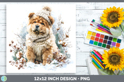 GorgeousDogs 01 Winter Knit Hat Paper Backgrounds design.