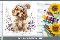 GorgeousDogs 01 Winter Knit Hat Paper Backgrounds design.