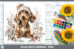 GorgeousDogs 01 Winter Knit Hat Paper Backgrounds design.