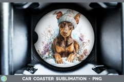 GorgeousDogs 01 Winter Knit Hat Car Coaster design.