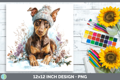 GorgeousDogs 01 Winter Knit Hat Paper Backgrounds design.