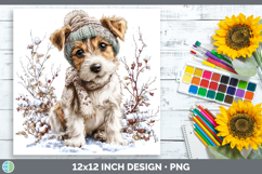GorgeousDogs 01 Winter Knit Hat Paper Backgrounds design.