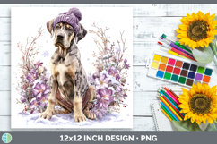 GorgeousDogs 01 Winter Knit Hat Paper Backgrounds design.