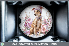 GorgeousDogs 01 Winter Knit Hat Car Coaster design.