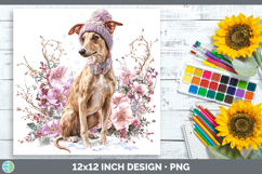 GorgeousDogs 01 Winter Knit Hat Paper Backgrounds design.