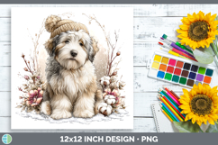 GorgeousDogs 01 Winter Knit Hat Paper Backgrounds design.