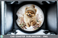 GorgeousDogs 01 Winter Knit Hat Car Coaster design.