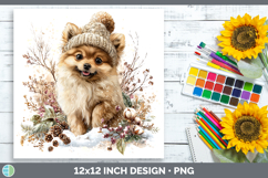 GorgeousDogs 01 Winter Knit Hat Paper Backgrounds design.