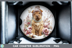 GorgeousDogs 01 Winter Knit Hat Car Coaster design.