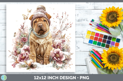 GorgeousDogs 01 Winter Knit Hat Paper Backgrounds design.