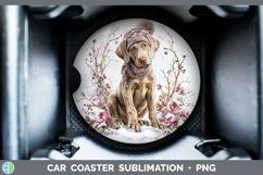 GorgeousDogs 01 Winter Knit Hat Car Coaster design.