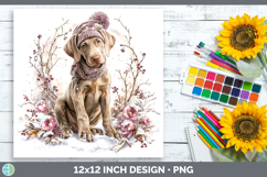 GorgeousDogs 01 Winter Knit Hat Paper Backgrounds design.