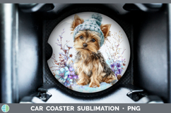 GorgeousDogs 01 Winter Knit Hat Car Coaster design.