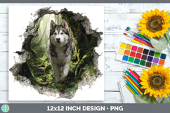 GorgeousDogs 02 3D Hole Paper Backgrounds design.