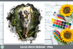 GorgeousDogs 02 3D Hole Paper Backgrounds design.