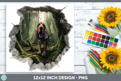 GorgeousDogs 02 3D Hole Paper Backgrounds design.