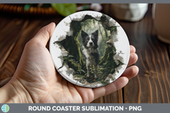 GorgeousDogs 02 3D Hole Round Coaster design.