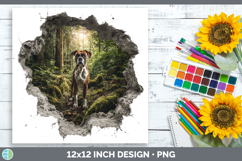 GorgeousDogs 02 3D Hole Paper Backgrounds design.