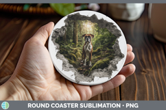 GorgeousDogs 02 3D Hole Round Coaster design.