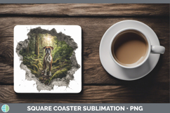 GorgeousDogs 02 3D Hole Square Coaster design.