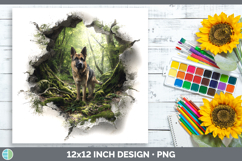 GorgeousDogs 02 3D Hole Paper Backgrounds design.