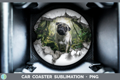 GorgeousDogs 02 3D Hole Car Coaster design.