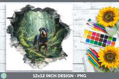 GorgeousDogs 02 3D Hole Paper Backgrounds design.