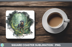 GorgeousDogs 02 3D Hole Square Coaster design.