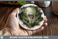 GorgeousDogs 02 3D Hole Round Coaster design.