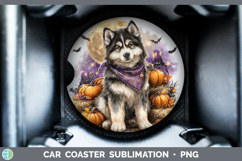 GorgeousDogs 02 Bandana Halloween Car Coaster design.