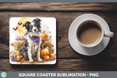 GorgeousDogs 02 Bandana Halloween Square Coaster design.