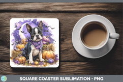 GorgeousDogs 02 Bandana Halloween Square Coaster design.