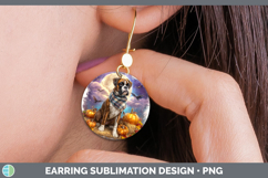 GorgeousDogs 02 Bandana Halloween Round Earrings design.