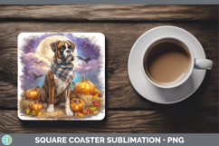 GorgeousDogs 02 Bandana Halloween Square Coaster design.