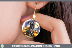GorgeousDogs 02 Bandana Halloween Round Earrings design.