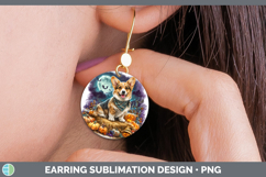 GorgeousDogs 02 Bandana Halloween Round Earrings design.
