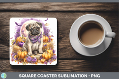 GorgeousDogs 02 Bandana Halloween Square Coaster design.