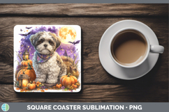 GorgeousDogs 02 Bandana Halloween Square Coaster design.