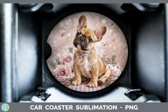 GorgeousDogs 02 Checker Valentine Car Coaster design.