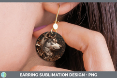 GorgeousDogs 02 Copper Relief Round Earrings design.