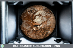 GorgeousDogs 02 Copper Relief Car Coaster design.