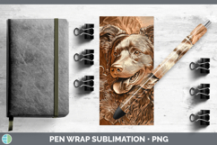 GorgeousDogs 02 Copper Relief Pen Wrap design.