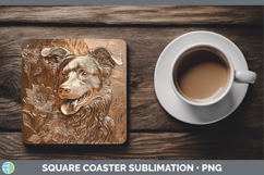 GorgeousDogs 02 Copper Relief Square Coaster design.
