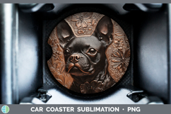 GorgeousDogs 02 Copper Relief Car Coaster design.