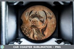 GorgeousDogs 02 Copper Relief Car Coaster design.